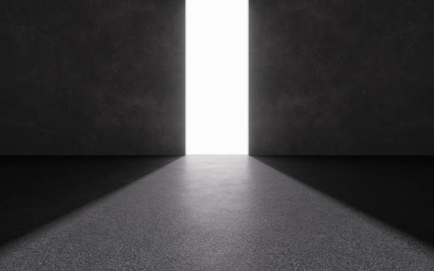 istock Open the door of the dark room, 3d rendering. 1701954088