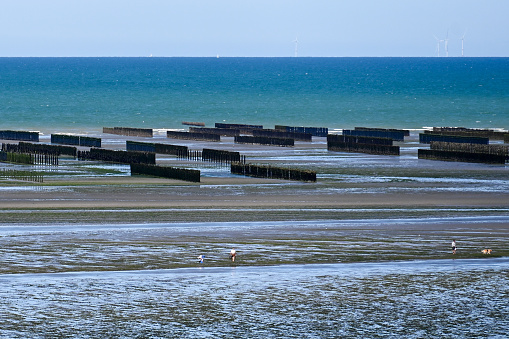 Landscape of Beach of Dunkerque, France