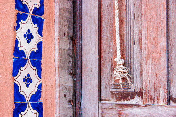 House Front Door and Adobe Wall Detail