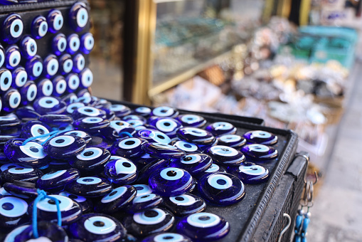 Evil eye bead in bazaar