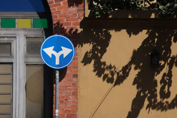 street sign for two way - two way traffic imagens e fotografias de stock