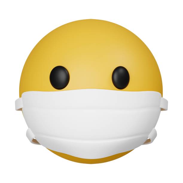 istock 3d emoticon with medical mask. hospital avoid spread sickness. icon isolated on gray background. 3d rendering illustration. Clipping path. 1701997561