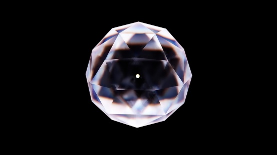 Glossy dispersion Icosphere. Computer generated 3d render