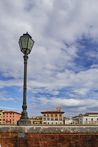 Lampion on the river bank in Pisa, Tuscany, Italy