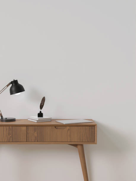 istock Cabinet mockup in modern empty minimalist beige room, wall. 3d render illustration 1702014452