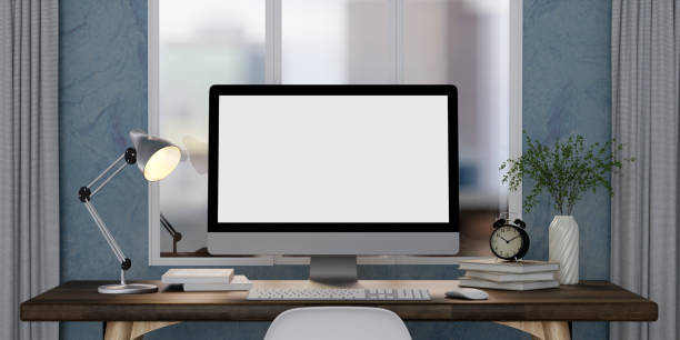 istock A modern PC computer blank screen mockup is on a table in a modern minimal home office. 3d render illustration 1702018883