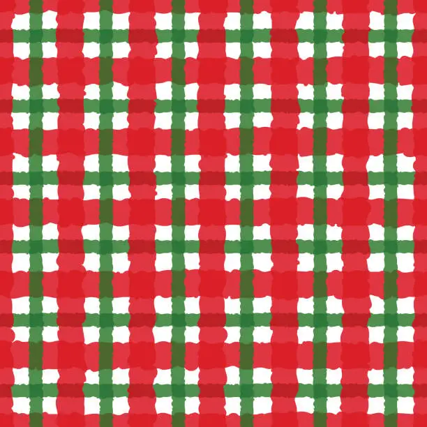 Vector illustration of Christmas Pattern Seamless Plaid Repeating Vector With Red Green And White Color