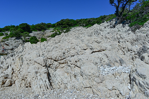 Rocks on the beach of island Cres