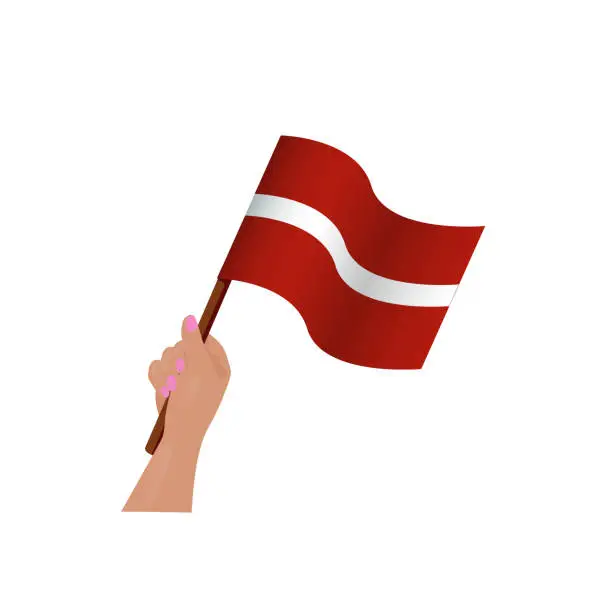 Vector illustration of Waving flag of Latvia isolated. vector illustration