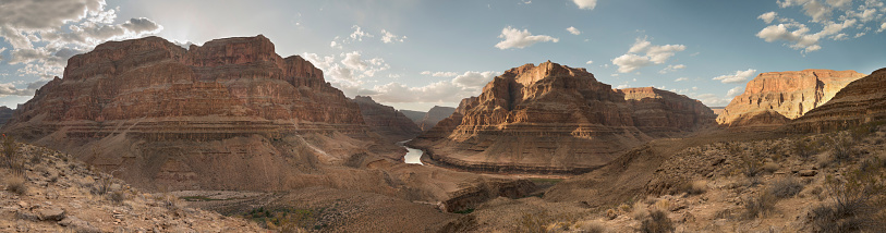 Grand Canyon at the West Rim in the afternoon just before the sunset.