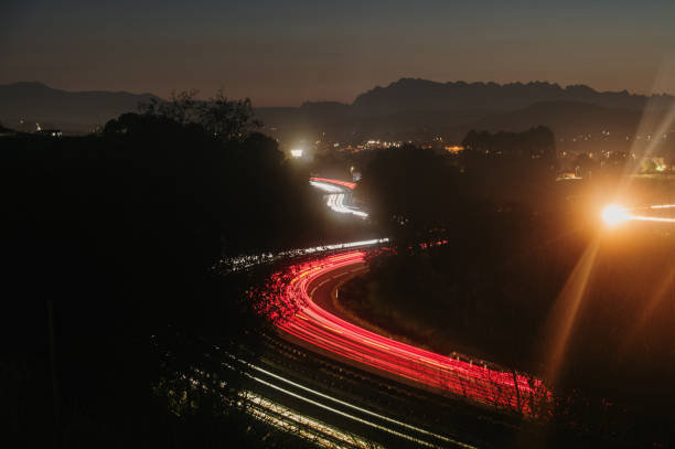 istock Highway with curves at dusk 1702052023
