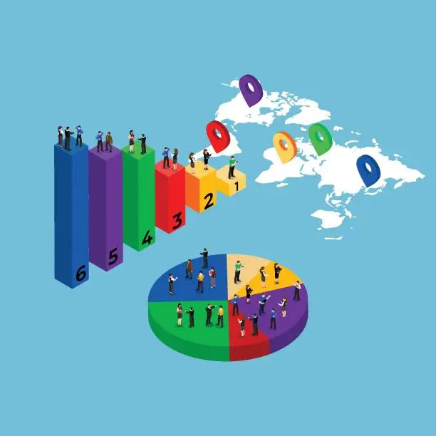 Vector illustration of Demographic statistics data