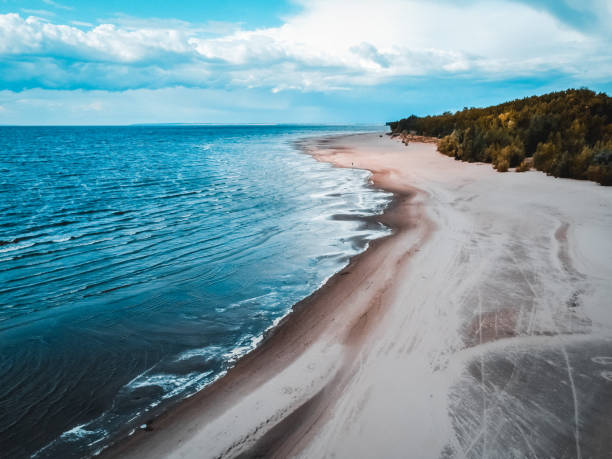 Aerial view Beach on the river