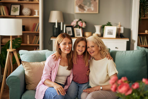 istock Three female generation portrait at home 1702072973
