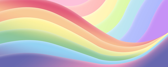 Multicolor Wave Line Banner Design Element