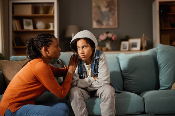 istock Mother and son talking about teenage problems at home 1702079209