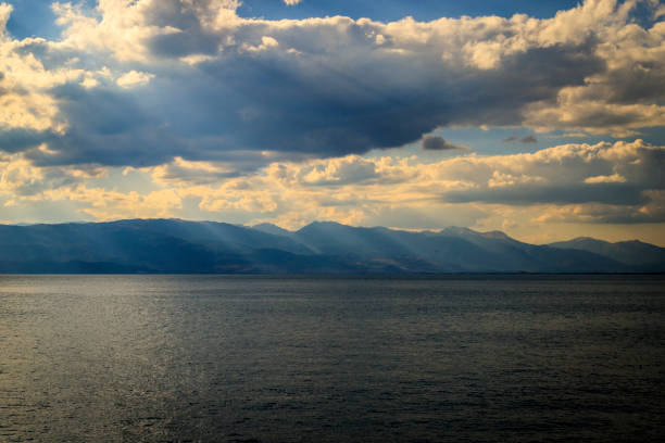 View from Ohrid, North Macedonia stock photo