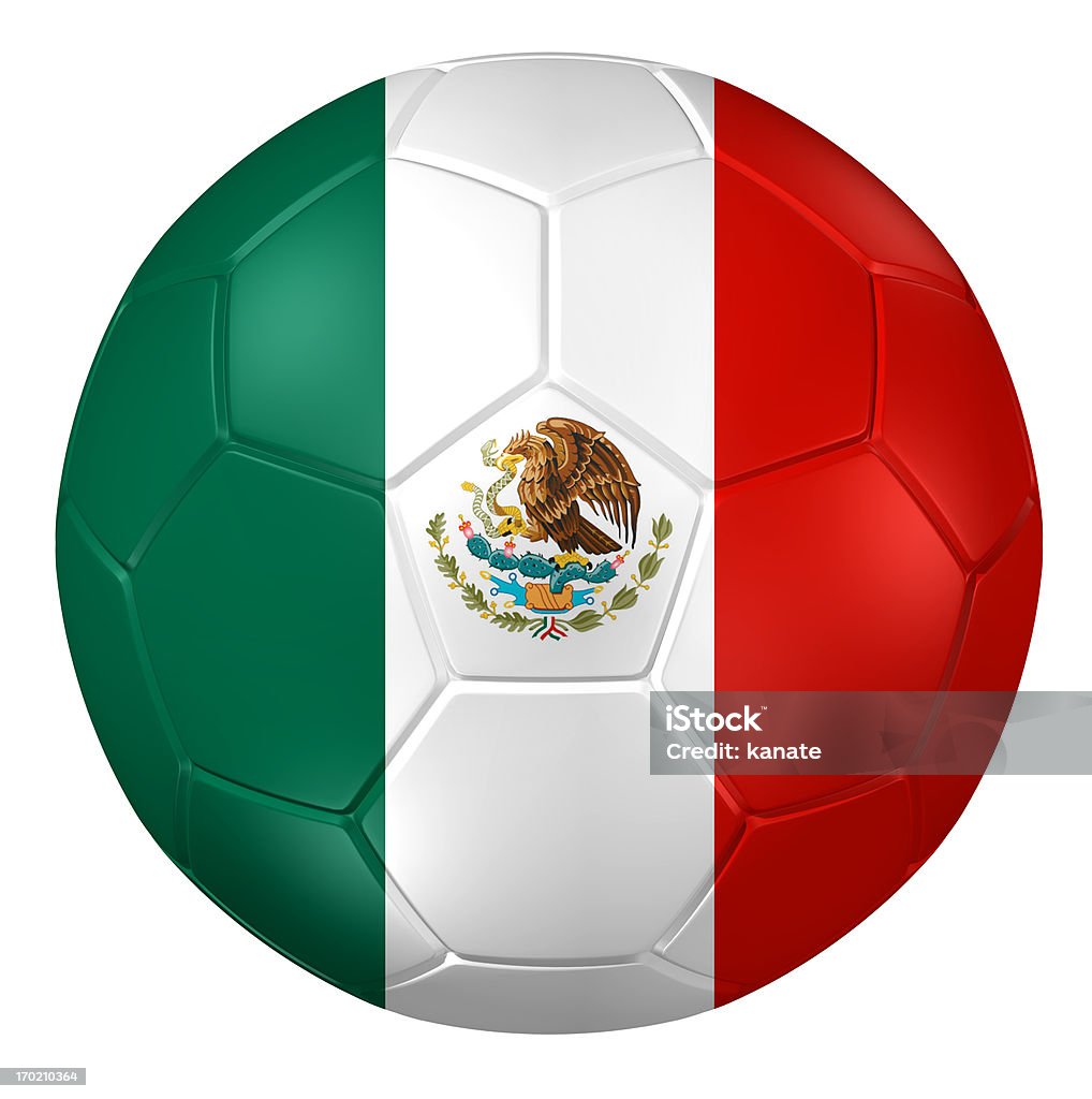 Soccer ball. 3d rendering of a soccer ball. ( Mexico Flag Pattern ) Activity Stock Photo