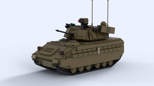 istock Miniature toy tank on a plain white background 1702105713