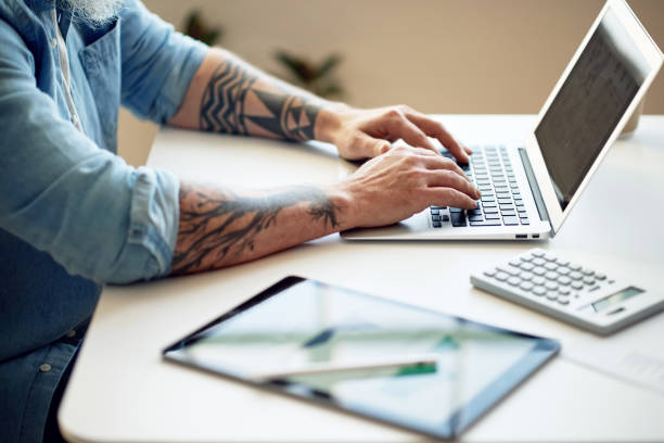 istock Accounting planning, email laptop and man typing a corporate proposal at a desk, networking on the internet and working at finance company. Financial accountant on the web for strategy 1702107458