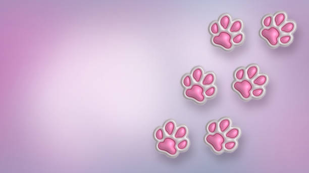 istock Delicate and soft background with pet footprints in 3d 1702110237