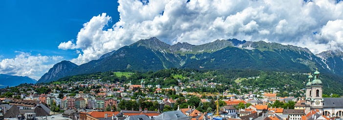 View of the colorful buildings in Innsbruck, Austria