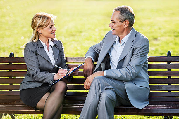 istock Senior man on a job interview. 170212925