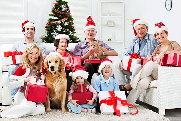 istock Extended family with their pets celebrating Christmas. 170212994