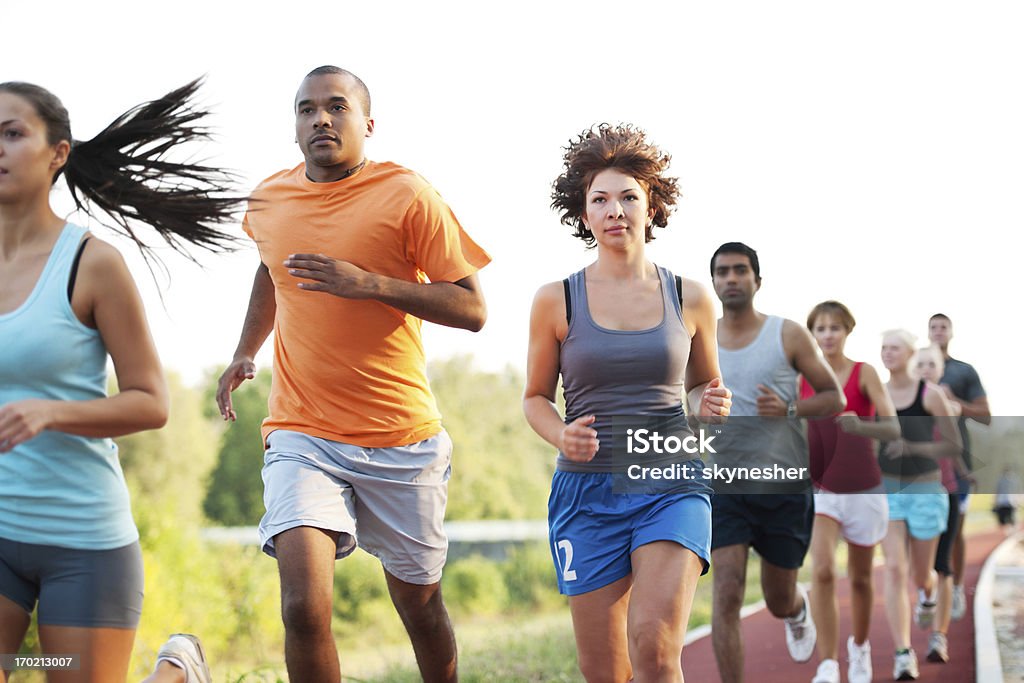 Gruppe von Läufern in eine cross-country-Rennen. - Lizenzfrei 5000 Meter Stock-Foto