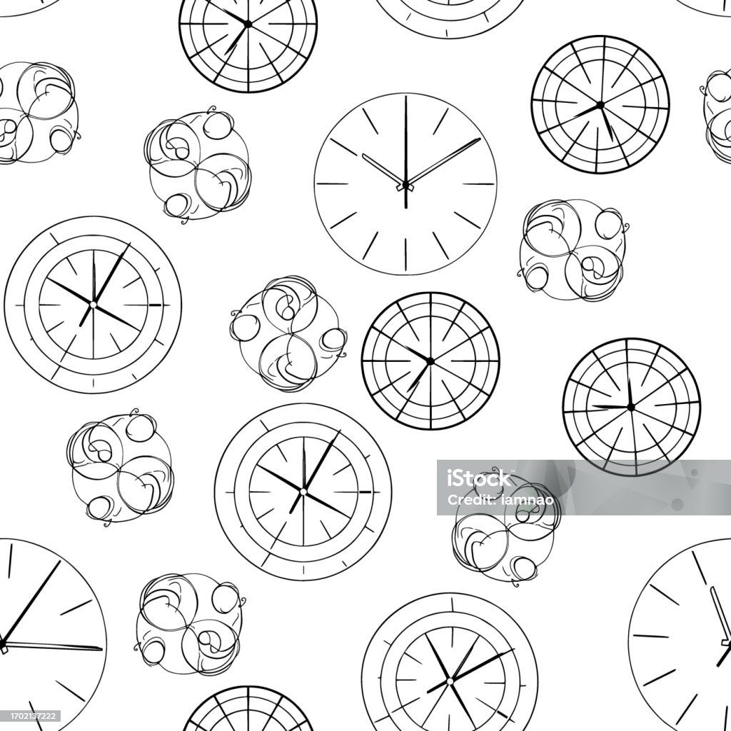 Simple Clock Pattern Background Seamless Pattern Background Of Clock Stock Illustration - Download ...