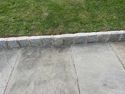 Lawn and stone edging