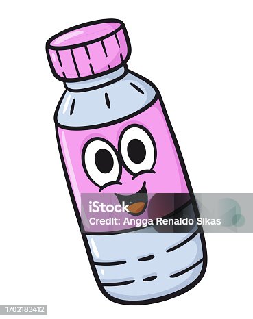 istock Funny mineral bottle cartoon character 1702183412
