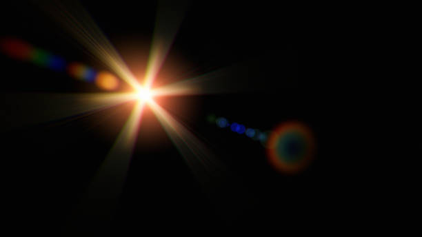 istock Natural lens flare overlay on black background design element 1702185675