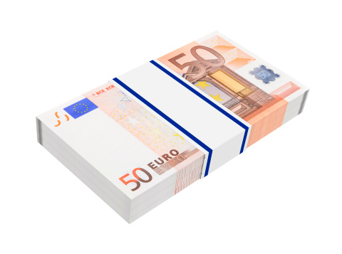 Chinese money isolated on white background. Computer generated 3D photo rendering.