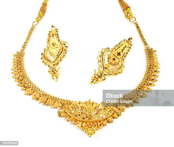 Hochzeit Gold Schmuck Für Indische Braut Stockfoto und mehr Bilder von Gold - Edelmetall - Gold - Edelmetall, Goldfarbig, Halskette
