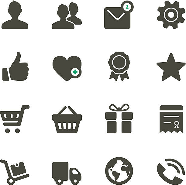 Collection of various dark gray vector icons vector art illustration