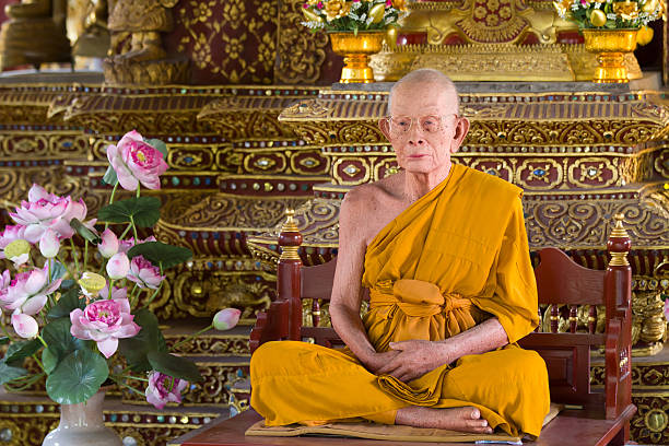 wosk monk - old senior adult buddhism art zdjęcia i obrazy z banku zdjęć