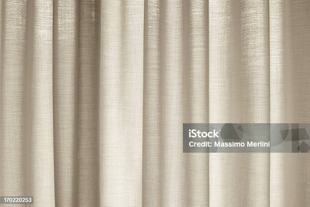 Foto de Janela Com Cortinas Que Cobrem A e mais fotos de stock de Cortina - Cortina, Bege, Texturizado - Descrição Geral