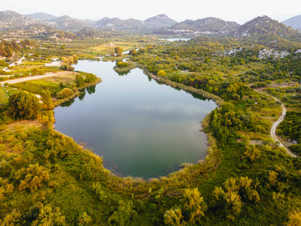 istock Lake from above at sunrise 1702216216