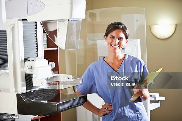 Healthcare Worker With Mammography Scanner Stock Photo - Download Image Now - Mammogram, Medical Exam, Medical Test