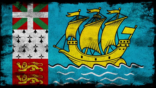 Saint Pierre and Miquelon, Paint brush flag animation on a black background, The concept of drawing, brushstroke, grunge, paint strokes, dirty, national, independence, patriotism, election, pencil drawing, oil painting, pastel colored, cartoon,