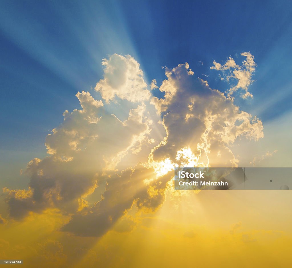 Sunset with sun rays Abstract Stock Photo
