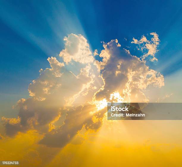 Sunset With Sun Rays Stock Photo - Download Image Now - Abstract, Atmospheric Mood, Awe