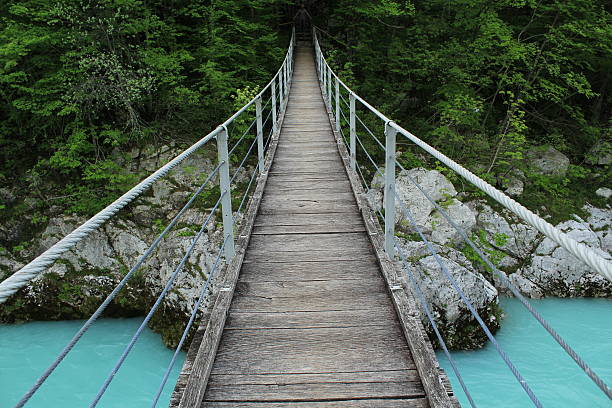 hängebrücke - suspension bridge 写真 ストックフォトと画像