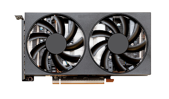 Graphic video card isolated on a white background. with clipping path