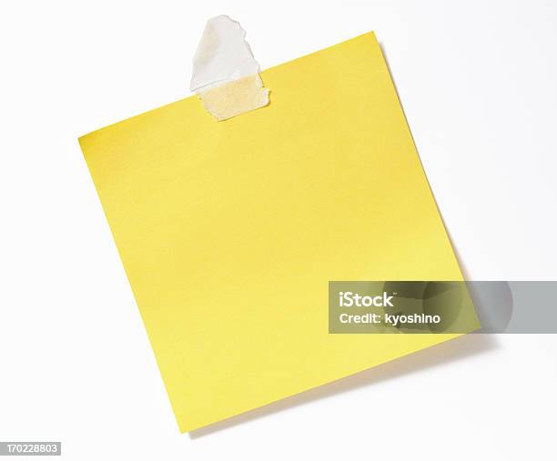 ブランク黄色粘着性注意粘着剤付きテープの白背景 - からっぽのストックフォトや画像を多数ご用意 - からっぽ, カットアウト, カラー画像