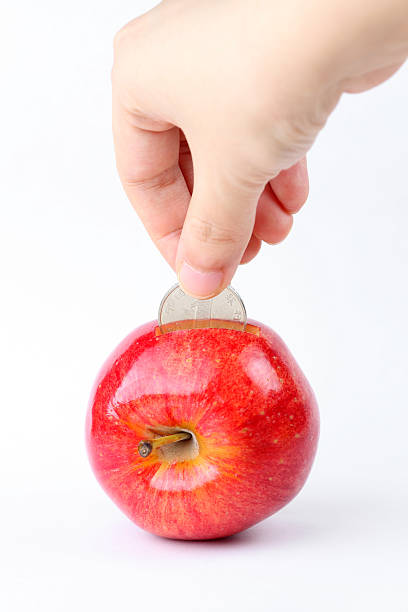 red apple piggy bank