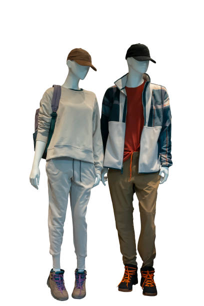 istock Two full length mannequins wearing warm autumn clothes 1702311002