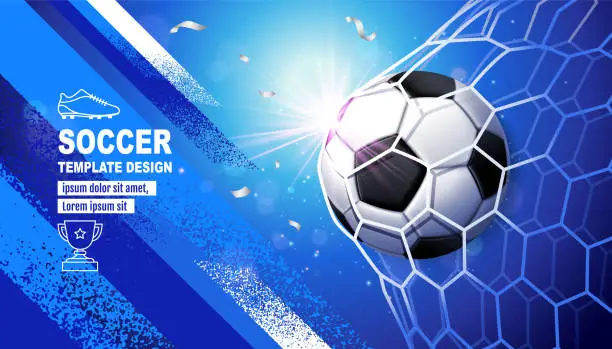 Vector illustration of Soccer Template design , Football banner, Sport layout design, Blue Theme, vector