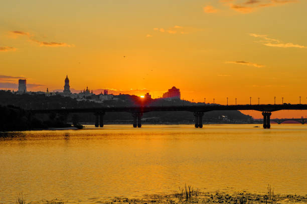 istock Cityscape in Kyiv at sunset. 1702334682